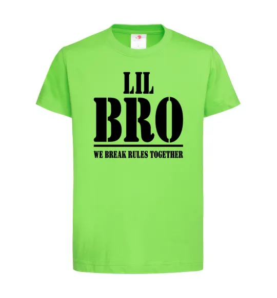 Дитяча футболка Lil Bro Лаймовий фото