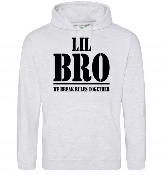 Чоловіча толстовка (худі) Lil Bro Сірий меланж фото