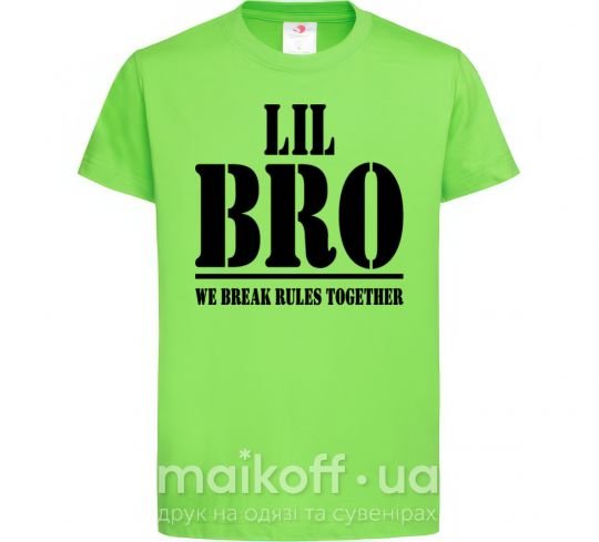 Дитяча футболка Lil Bro Лаймовий фото