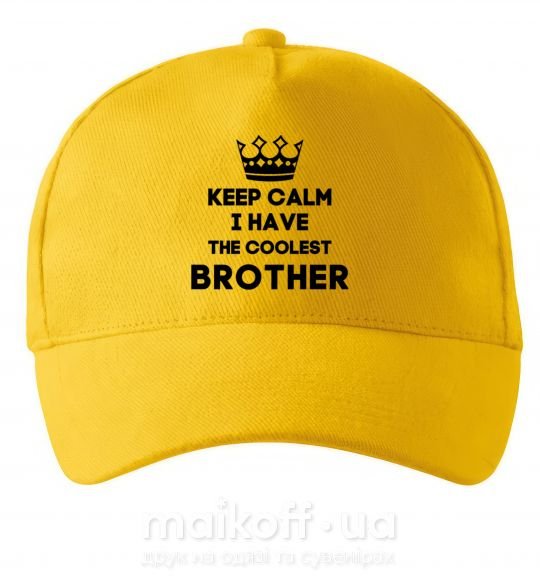Кепка Keep calm i have the coolest brother Сонячно жовтий фото