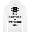 Чоловіча толстовка (худі) Big brother is watching you (глаз) Білий фото