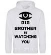 Мужская толстовка (худи) Big brother is watching you (глаз) Серый меланж фото