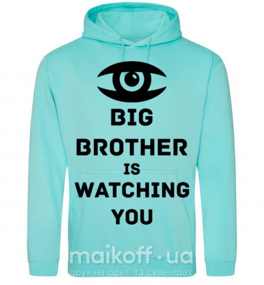 Мужская толстовка (худи) Big brother is watching you (глаз) Мятный фото