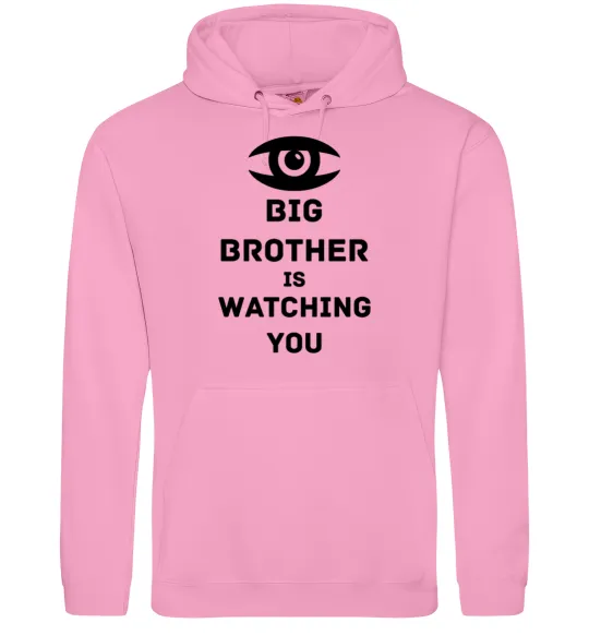 Мужская толстовка (худи) Big brother is watching you (глаз) Розовый фото