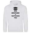 Мужская толстовка (худи) Big brother is watching you (глаз) Серый меланж фото