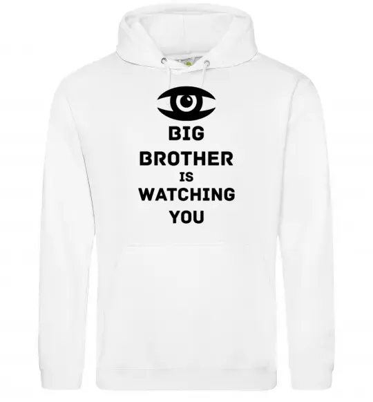 Жіноча толстовка (худі) Big brother is watching you (глаз) Білий фото