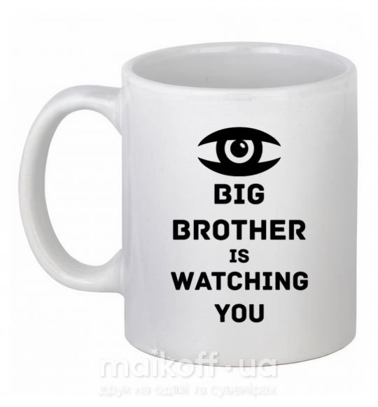Чашка керамічна Big brother is watching you (глаз) Білий фото