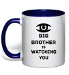 Чашка с цветной ручкой Big brother is watching you (глаз) Глубокий темно-синий фото