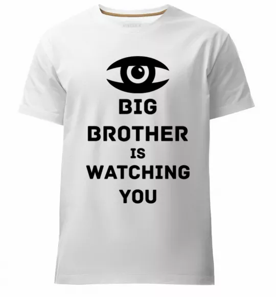 Мужская премиум футболка Big brother is watching you (глаз) Белый фото