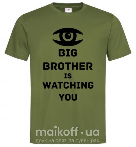 Мужская футболка Big brother is watching you (глаз) Оливковый фото