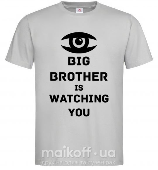 Мужская футболка Big brother is watching you (глаз) Серый фото