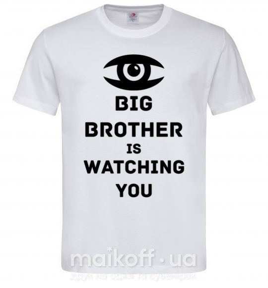 Мужская футболка Big brother is watching you (глаз) Белый фото