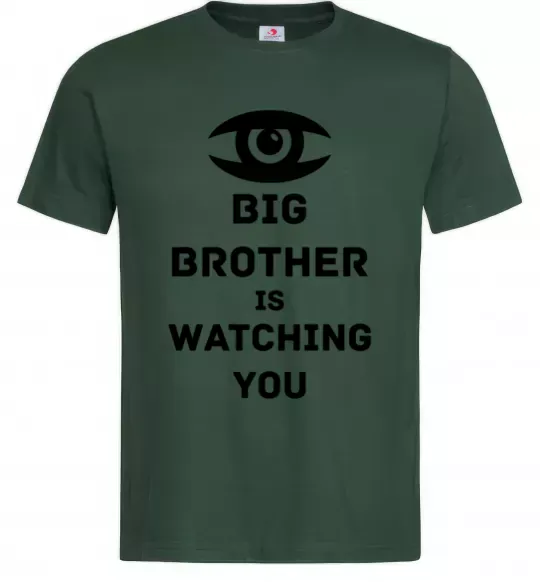 Мужская футболка Big brother is watching you (глаз) Темно-зеленый фото