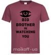 Мужская футболка Big brother is watching you (глаз) Бордовый фото