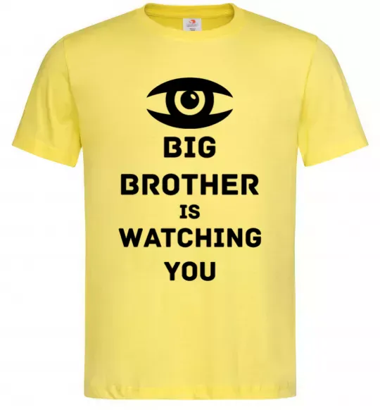 Мужская футболка Big brother is watching you (глаз) Лимонный фото