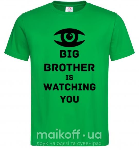 Мужская футболка Big brother is watching you (глаз) Зеленый фото