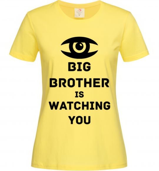 Женская футболка Big brother is watching you (глаз) Лимонный фото