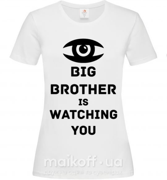 Жіноча футболка Big brother is watching you (глаз) Білий фото