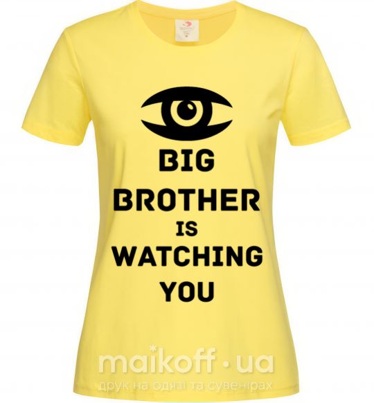 Женская футболка Big brother is watching you (глаз) Лимонный фото