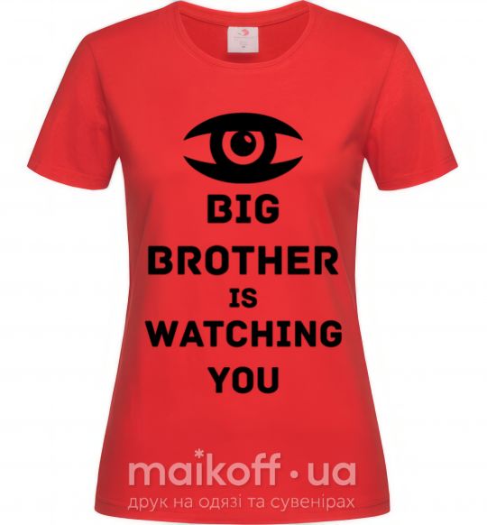 Женская футболка Big brother is watching you (глаз) Красный фото