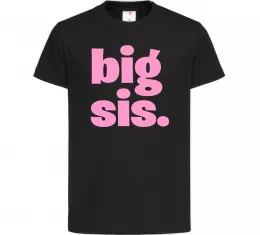 Детская футболка BIG sister рожевий напис Черный фото