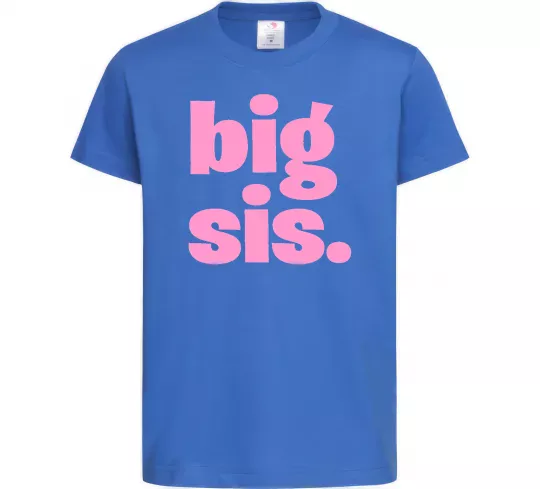 Детская футболка BIG sister рожевий напис Ярко-синий фото
