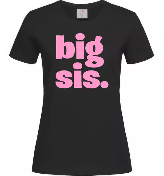 Жіноча футболка BIG sister рожевий напис Чорний фото