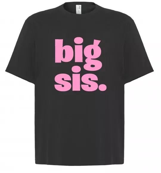 Футболка Оверсайз BIG sister рожевий напис Чорний фото