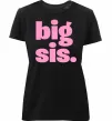 Жіноча преміум футболка BIG sister рожевий напис Чорний Жіноча преміум футболка BIG sister рожевий напис Чорний фото
