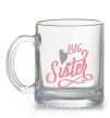 Чашка стеклянная BIG sister розовая надпись Прозрачный фото