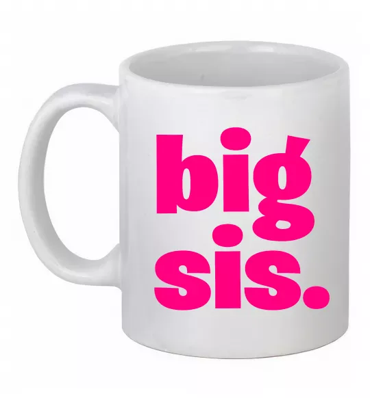 Чашка керамічна BIG sister рожевий напис Білий фото