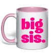 Чашка з кольоровою ручкою BIG sister рожевий напис Ніжно рожевий Чашка з кольоровою ручкою BIG sister рожевий напис Ніжно рожевий фото