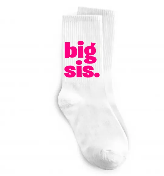 Шкарпетки BIG sister рожевий напис Білий фото