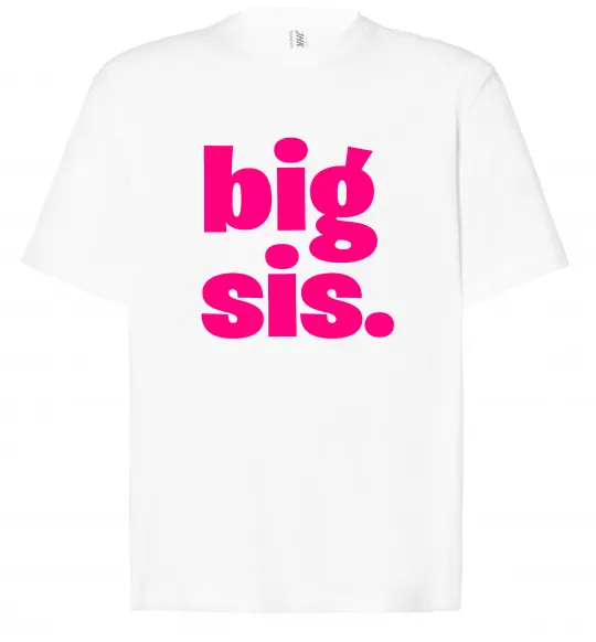 Футболка Оверсайз BIG sister рожевий напис Білий фото