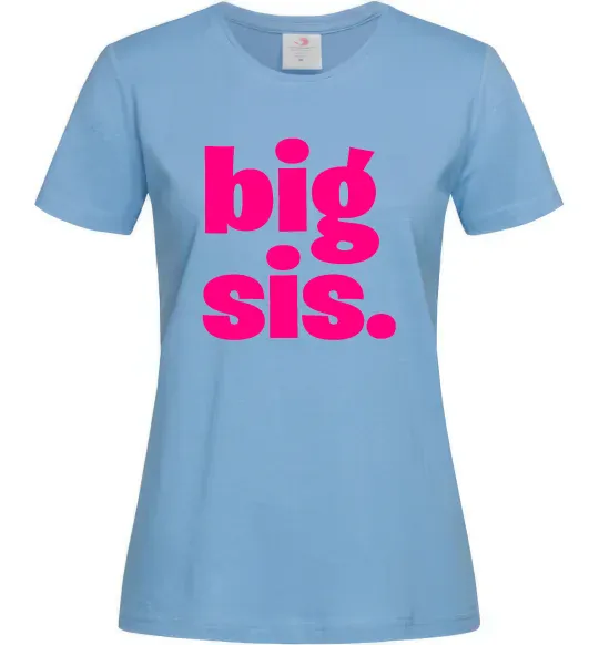 Жіноча футболка BIG sister рожевий напис Блакитний фото