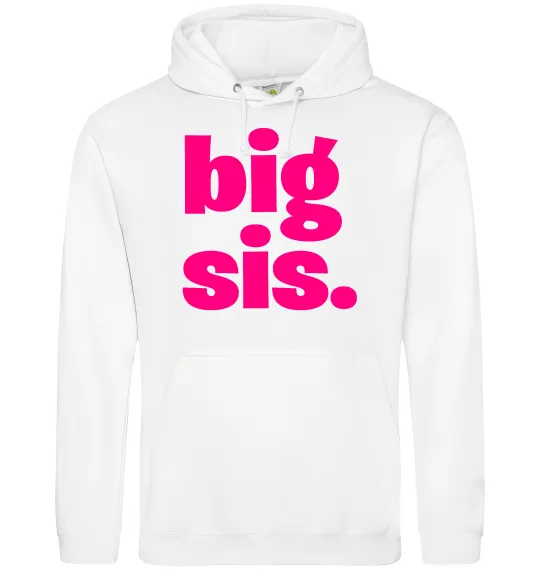 Женская толстовка (худи) BIG sister рожевий напис Белый фото