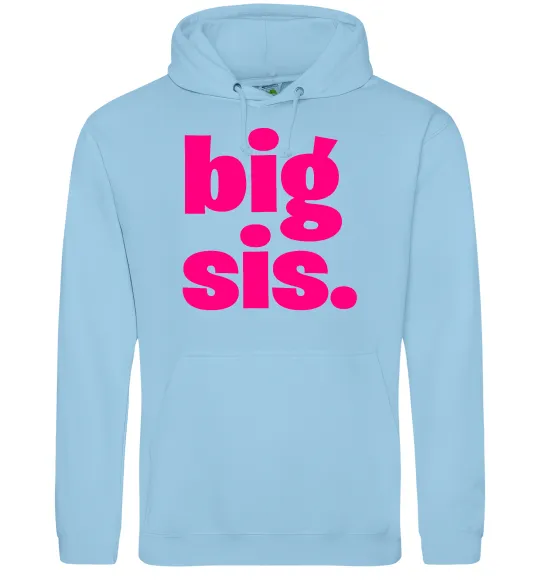 Женская толстовка (худи) BIG sister рожевий напис Голубой фото