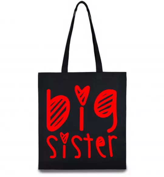 Эко-сумка Big sister напис з сердечком Черный фото