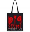 Эко-сумка Big sister надпись с сердечком Черный фото