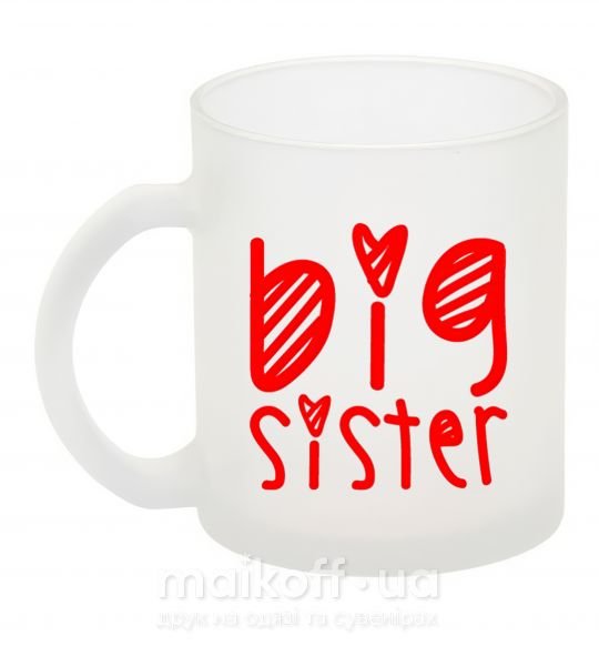 Чашка стеклянная Big sister надпись с сердечком Фроузен фото