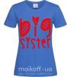 Женская футболка Big sister надпись с сердечком Ярко-синий фото