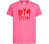 Детская футболка Big sister напис з сердечком Ярко-розовый фото