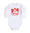 Дитячий бодік Big sister напис з сердечком Білий фото