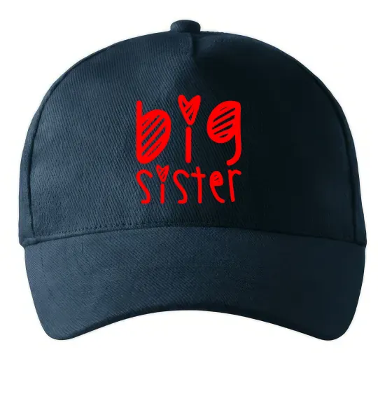 Кепка Big sister напис з сердечком Темно-синий фото