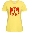 Женская футболка Big sister напис з сердечком Лимонный фото