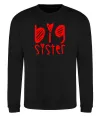 Свитшот Big sister напис з сердечком Черный фото