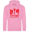 Жіноча толстовка (худі) Big sister напис з сердечком Рожевий фото