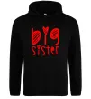 Жіноча толстовка (худі) Big sister напис з сердечком Чорний Жіноча толстовка (худі) Big sister напис з сердечком Чорний фото