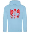 Жіноча толстовка (худі) Big sister напис з сердечком Блакитний фото