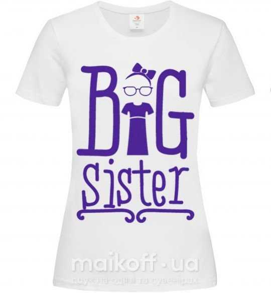 Женская футболка Big sister с сестричкой Белый фото